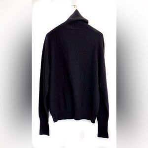 Men’s Black Cashmere Tse Turtleneck Sweater, Large, L